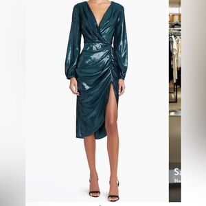 Amanda Uprichard Roma dress, long sleeve, green, size Small, NWT